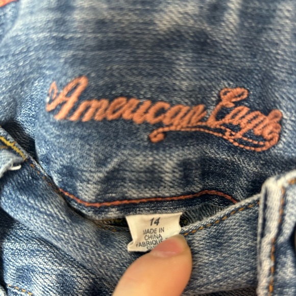 American Eagle Distressed Jean Mini Skirt - Picture 5 of 5